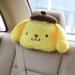 New Sanrioed Pom Pom Purin Plush Car Headrest Neck Pillow Car Seat Belt Cover Kawaii Car Head Pillow Auto Seat Belt Shoulder Pad