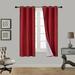 2 Piece Faux Silk Window Blackout Curtain Solid Pattern With Bronze Antique Grommet Energy Efficient Adam Size 63 84 95 And 108 Long (63 Short Burgundy Dark Red)