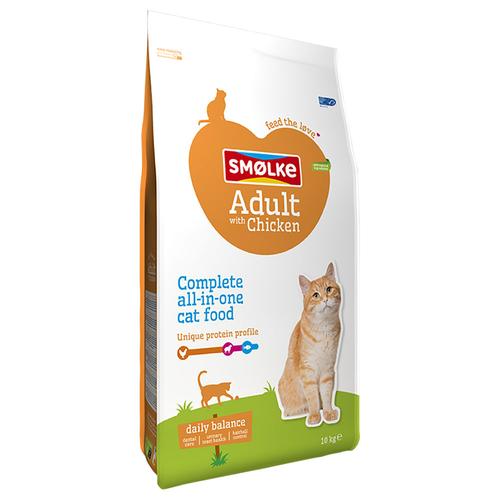 Sparpaket: 2x10kg Smølke Katzenfutter Adult mit Huhn und Reis Katzenfutter trocken