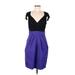 DKNY Casual Dress: Black Color Block Dresses - Women's Size 8