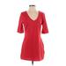 Venus Casual Dress - A-Line V Neck Short sleeves: Red Print Dresses - Women's Size 3