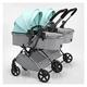 Double Pushchair Side by Side Pushchair Stroller for Twins,Twin Baby Pram Stroller,Double Stroller Infant and Toddler,Foldable Portable Tandem Umbrella Twins Stroller (Color : Green)