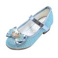 Stelle Girls Dress Shoes Toddler Princess Shoes Glitter Flower Little Girl Mary Jane Low Heels Party Wedding Footwear, T13-elsa Blue Glitter, 13 Little Kid