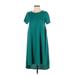 Lularoe Casual Dress - High/Low Crew Neck Short sleeves: Green Print Dresses - New - Women's Size 2X-Small