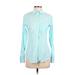 J.Crew Long Sleeve Button Down Shirt: Blue Checkered/Gingham Tops - Women's Size 2