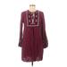 Old Navy Casual Dress Tie Neck Long sleeves: Burgundy Dresses - Women's Size Medium