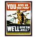You Give Us the Fire We Give Them Hell WWII USA War Fighter Jet Pilot Vintage Air Force Poster Art Print Framed Poster Wall Decor 12x16 inch