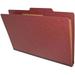 25 Pt. Pressboard Classification Folders 2/5 Cut ROC Top Tab Legal Size (1 Divider Brown Red)