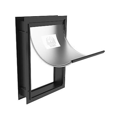 Hakuna Pets Deluxe Aluminum Dog & Cat Door, Black, Medium