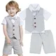 Baby Boy Clothes Toddler Wedding Suit Set Kids Birthday Party Outfit Gemtleman Formal Short Sleeve C