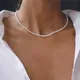 EN Fashion Beaded Choker Pearl Necklace For Women Gold Color Chain Necklace Collar Chokers Chain