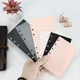 A6 A7 Transparen Pink Black Binder Pockets Binder Folders for Notebook Divider Page Waterproof PVC