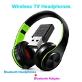 Bluetooth TV Headset HiFi bluetooth Headphone Deep Bass Wireless TV Headphone with Transmitter