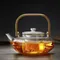Glass Teapot Heat-Resistant Borosilicate Boiling Thickened Bamboo Handle Household Tea Set WF