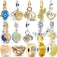New 925 Sterling Silver Openwork Heart Yin&Yang Family Tree Dangle Charm Fit Pandora Bracelet 14K