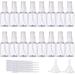 20 Pack 50ml(1.7oz) Empty Plastic Mist Mini Spray Bottles Atomizer Pumps & 10 Pack 2ml Plastic Pipette Droppers & 2 Funnels for Perfume Lotion