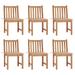 vidaXL Patio Chairs 6 pcs with Cushions Solid Teak Wood - 19.7" x 20.9" x 35.4"