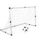 Hemoton Outdoor DIY Football Plaything Set 1 Pc Mini Kids Soccer Goal Net with 1Pc Synthetic Leather Football 1pc Inflator and 4 Pcs Iron Nail