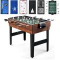 PEXMOR 10 in 1 Multi Game Table for Adults Combo Board Game Table for Game Room 48 Combination Game Table w/Hockey Foosball Pool Shuffleboard Ping Pong Chess Checkers Bowling Backgammon
