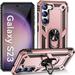 Case for S23 Case Samsung S23 5G Phone Case Galaxy S23 Case Military Grade Protective Samsung Galaxy S23 Cases Cover with Ring Car Mount Kickstand for Samsung Galaxy S23/S23 5G - Rose Gold