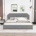 King Size Upholstery Platform Bed with 4 Storage Drawers & Support Legs