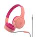 Belkin SoundForm Mini Wired On-Ear Headphones for Kids - Stereo - Mini-phone (3.5mm) - Wired - On-ear Over-the-head - Binaural - Ear-cup - Pink