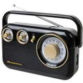 Studebaker SB2003BG Retro Portable AM/FM Analog Radio With Built In Speaker (Black/Gold) [MISC ACCESSORY]