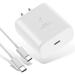 45W Super Fast Charging Type C Wall Charger for Sony Xperia 1 IV Super Fast Charging 45W PD Wall Charger Plug with 5FT USB C Cable - White