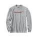 Carhartt Men's Loose Fit Heavyweight Long Sleeve Logo Graphic T-Shirt, Heather Gray SKU - 675525
