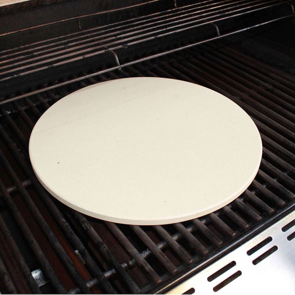 CHEFGASTRO BBQ Pizzastein | für Gasgrill, Holzkohlegrills, Smoker & Backofen | Rund | Ø 36,5cm Image