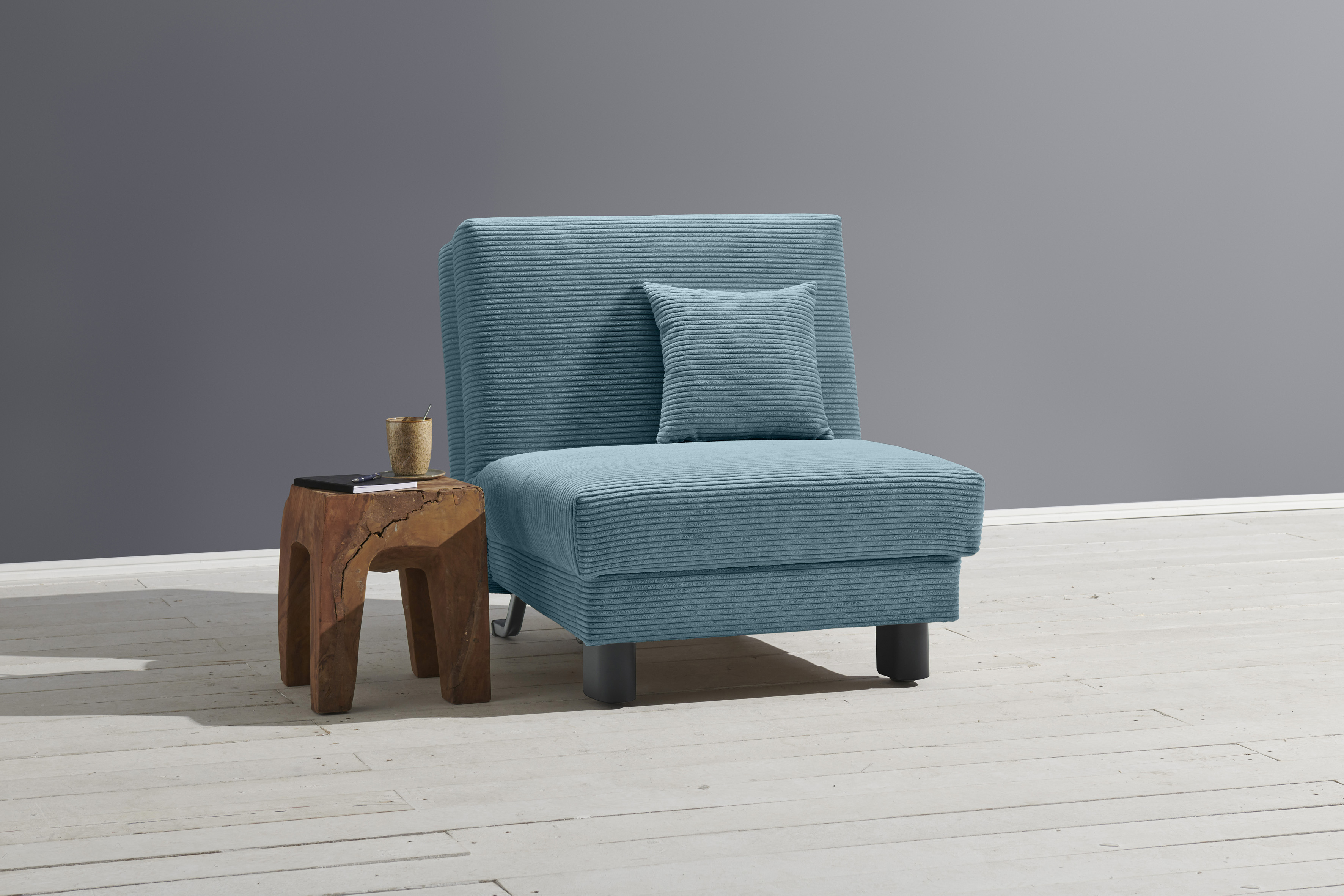 Sessel ELL + ELL "Enny", blau (petrol), B:85cm H:90cm T:100cm, 92% Polyester 8% Nylon, Sessel, Schlafsessel Einzelsessel