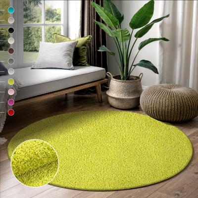 Hochflor-Teppich SANAT "LOCA", grün (hellgrün), H:30mm Ø:120cm, Kunstfaser, Teppiche, Wohnzimmer, Langflor, Shaggy, Schlafzimmer Image