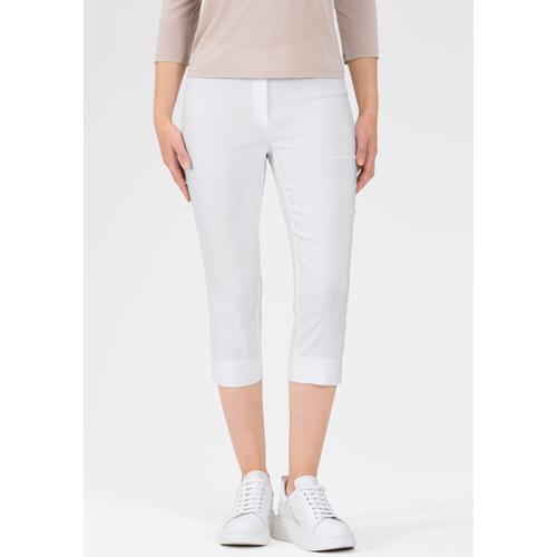 Caprihose STEHMANN ""Ina"", Damen, Gr. 36, N-Gr, weiß, Web, Obermaterial: 72% Viskose, 25% Polyamid, 3% Elasthan, casual, 3/4-Länge, Hosen, Sommerhose in Größen 32 bis 52