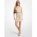 Michael Kors Metallic Ribbed Knit Tank Dress Gold S