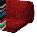 casa pura Non Slip Bathmat, Microfiber Bath Mats | Sky Soft | Absorbent & Fluffy Bathroom Floor Mat Rug Shower Mats, Machine Washable Quick Drying Bathroom Mats (Red - Round 95 cm)