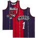 "Tracy McGrady Toronto Raptors Autographed Purple and Red Split Mitchell & Ness 1998-99 Swingman Jersey"