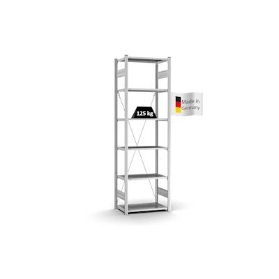PROREGAL Profi-Lagerregal Stecksystem | Grundregal/Grundfeld | HxBxT 250x75x40cm | Fachlast 125kg | Verzinkt Image