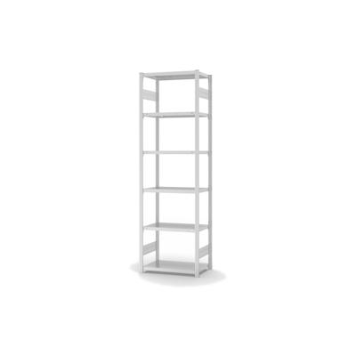 PROREGAL Fachbodenregal Stecksystem | Grundregal | HxBxT 250x75x40cm | 6 Ebenen | Fachlast 225 kg | Beidseitig nutzbar | Lichtgrau Image