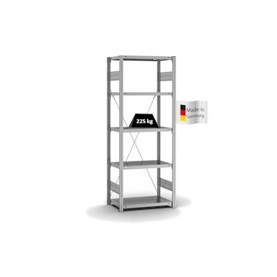 PROREGAL Fachbodenregal Stecksystem | Grundregal | HxBxT 200x75x40cm | 5 Ebenen | Fachlast 225 kg | Einseitig nutzbar | Verzinkt Image
