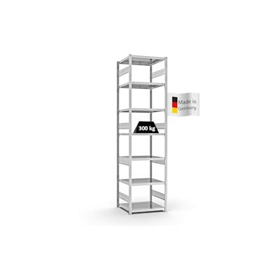 PROREGAL Fachbodenregal Stecksystem | Grundregal | HxBxT 300x75x60cm | 7 Ebenen | Fachlast 330 kg | Beidseitig nutzbar | Lichtgrau Image