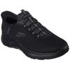 Slip-On Sneaker SKECHERS "SUMMITS-HIGH RANGE", Herren, Gr. 42, schwarz, Textil, casual, Schuhe, Slipper, Freizeitschuh, Halbschuh in veganer Verarbeitung