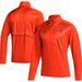 Men's adidas Orange Miami Hurricanes Sideline AEROREADY Raglan Sleeve Quarter-Zip Jacket