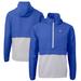 Men's Cutter & Buck Royal/Gray Toronto Blue Jays Charter Eco Recycled Half-Zip Anorak Jacket