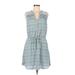 Gap Casual Dress - Mini V Neck Sleeveless: Blue Dresses - Women's Size Small