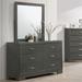 Andrew Home Studio Eaghton 6 Drawer 57.5" W Dresser w/ Mirror Wood in Brown/Gray | 33.88 H x 57.5 W x 16.38 D in | Wayfair GFF741GY6DMS2-YSWX