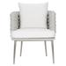 Bernhardt Santa Cruz Outdoor Arm Chair in Nordic Grey, Stainless Steel in Brown | 30 H x 26.25 W x 28 D in | Wayfair X02545Q