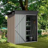 JolyDale 5.0 ft. W x 2.5 ft. D Galvanized Lean-to Storage Shed 73.2 H x 59.0 W x 29.9 D in brown in Gray | 4' 11" W X 2' 6" D X 6' 1 1/5" H | Wayfair