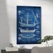 Breakwater Bay 'Antique Ship Blueprint I' Graphic Art Print on Wrapped Canvas Metal in Black/Blue | 60 H x 40 W x 1.5 D in | Wayfair