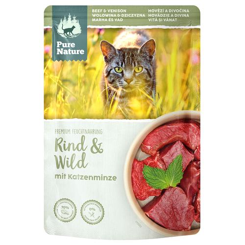 12x 85g Pure Nature Feline Rind & Wild Katzenfutter nass