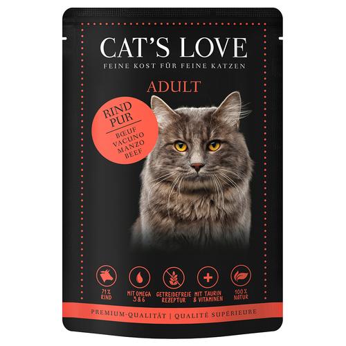 12x85g Cat's Love Rind pur Katzenfutter nass